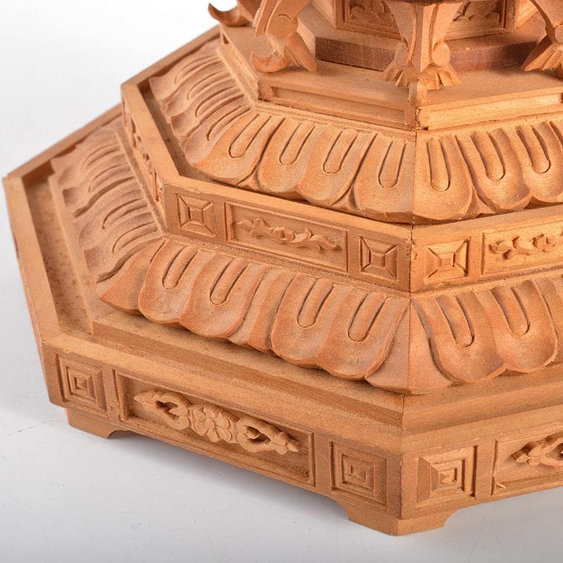 仏教美術　香木　白檀彫刻　阿弥陀如来像　仏像　置物　約504g　D　R6741