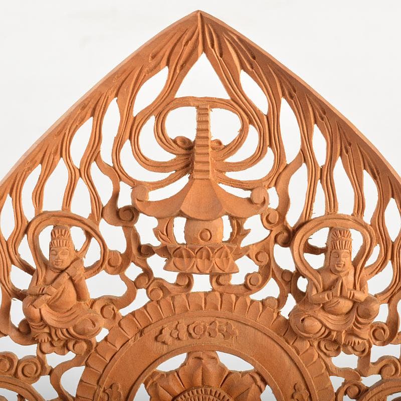 仏教美術　香木　白檀彫刻　阿弥陀如来像　仏像　置物　約504g　D　R6741