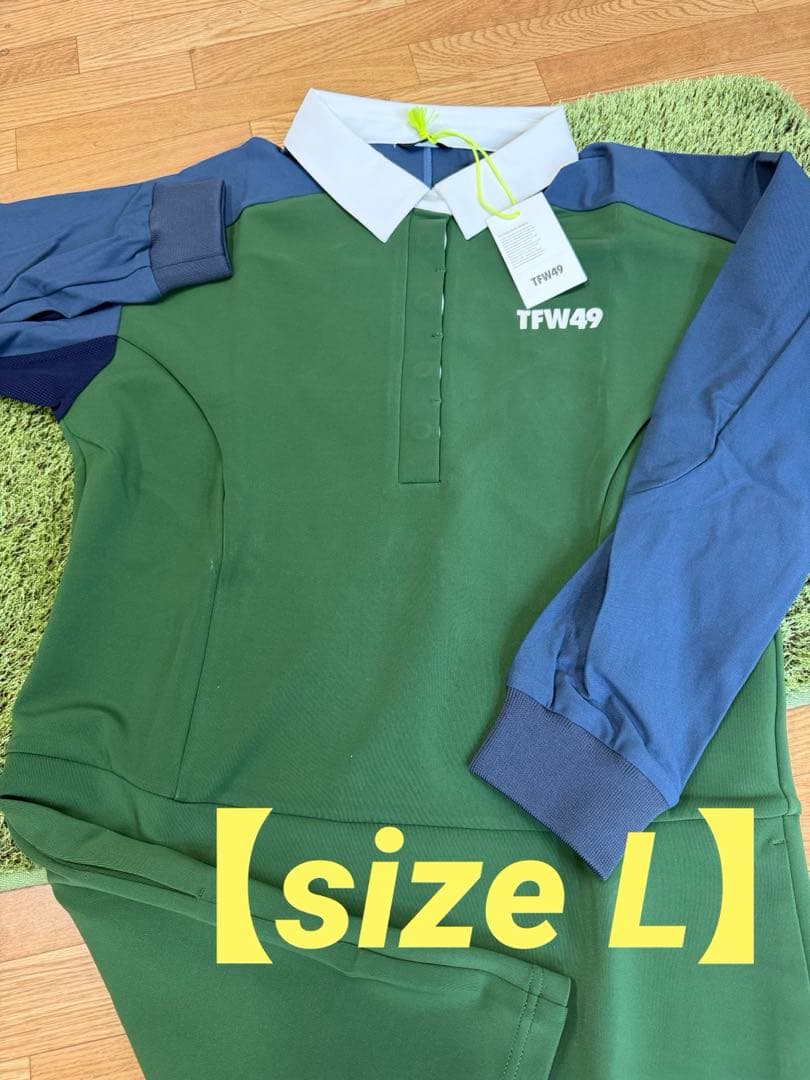 新品正規品【TFW49/size L】ワンピース　長袖ポロシャツカットソー
