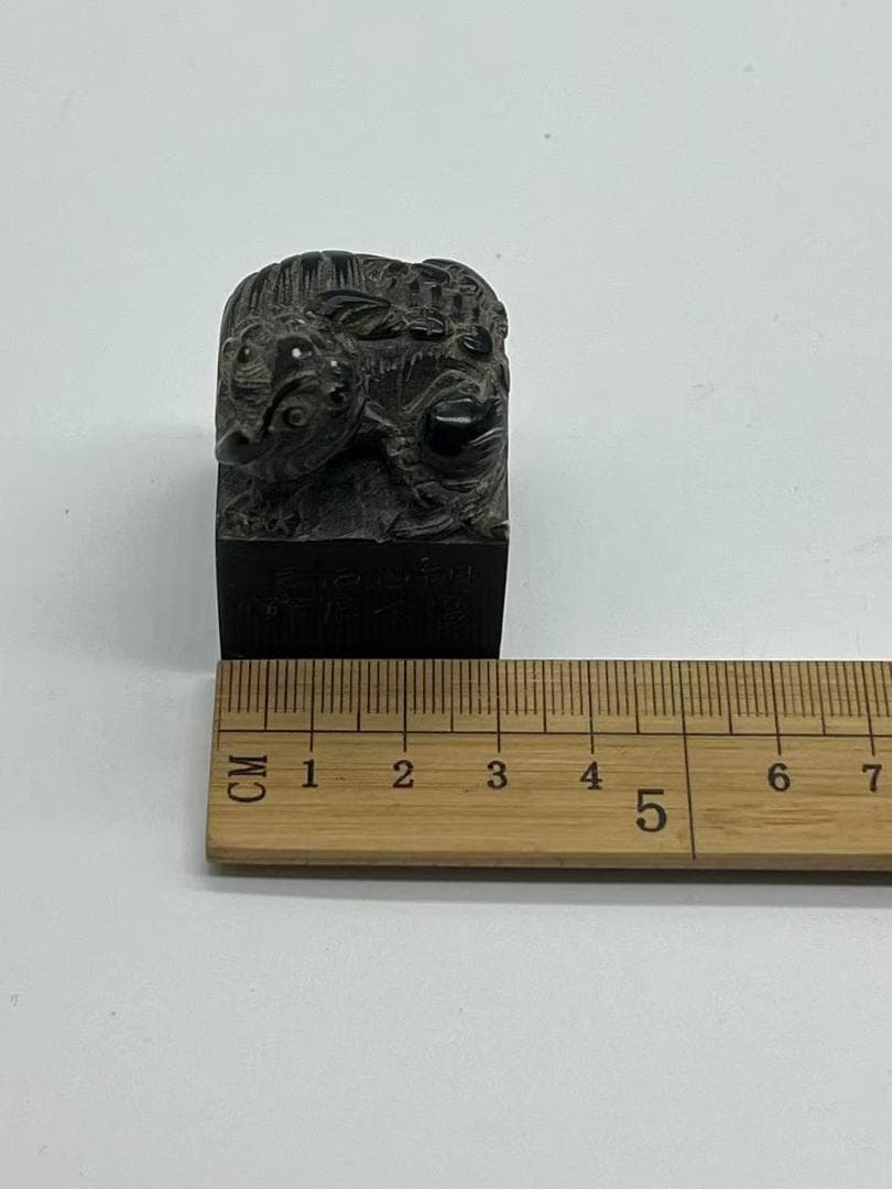 民国時代 獅紐印章 瑞獣紐 朱文陽刻四字篆書【拈花侍者】(F-229)