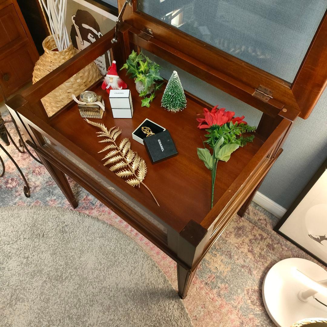 フランス アンティーク調 ガラス天板ディスプレイショーケース ヴィンテージ