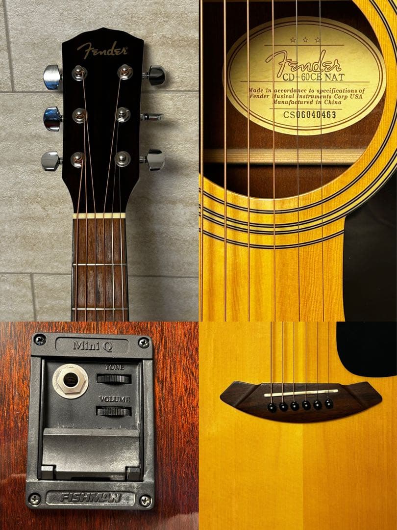 美品 Fender CD-60CE NAT Fishman搭載 純正ギグバッグ