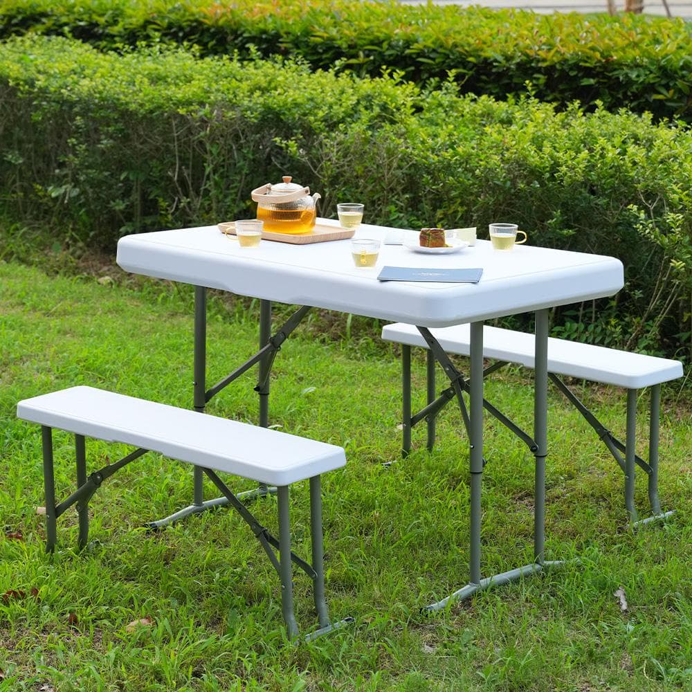 ワークテーブル ガーデンテーブル セット 3点セット 折りたたみ アウトドア屋外