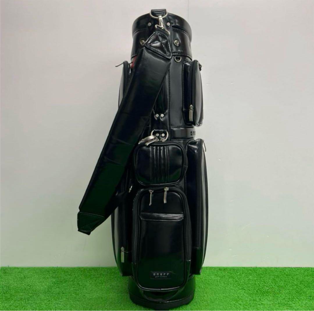 ONOFF キャディバッグ　エナメル　ブラック9インチ