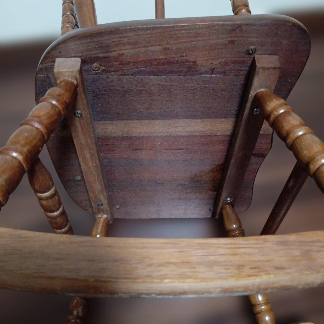 木製 キッズ ロッキングチェア 高さ約73.5cm幅約41.5cm奥行約52cm