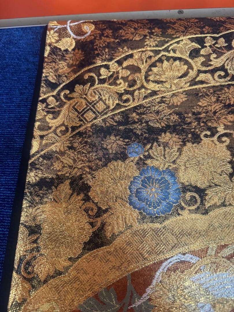 2674袋帯 古代彫金紋 西陣織 金糸　高級上質上品　約440cm 未使用