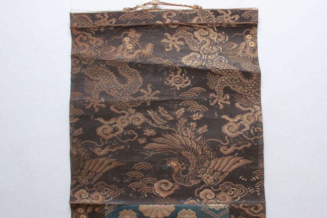 No4908 掛軸　仏教美術　日蓮曼荼羅　肉筆紙本　髭曼荼羅　古美術　送料無料