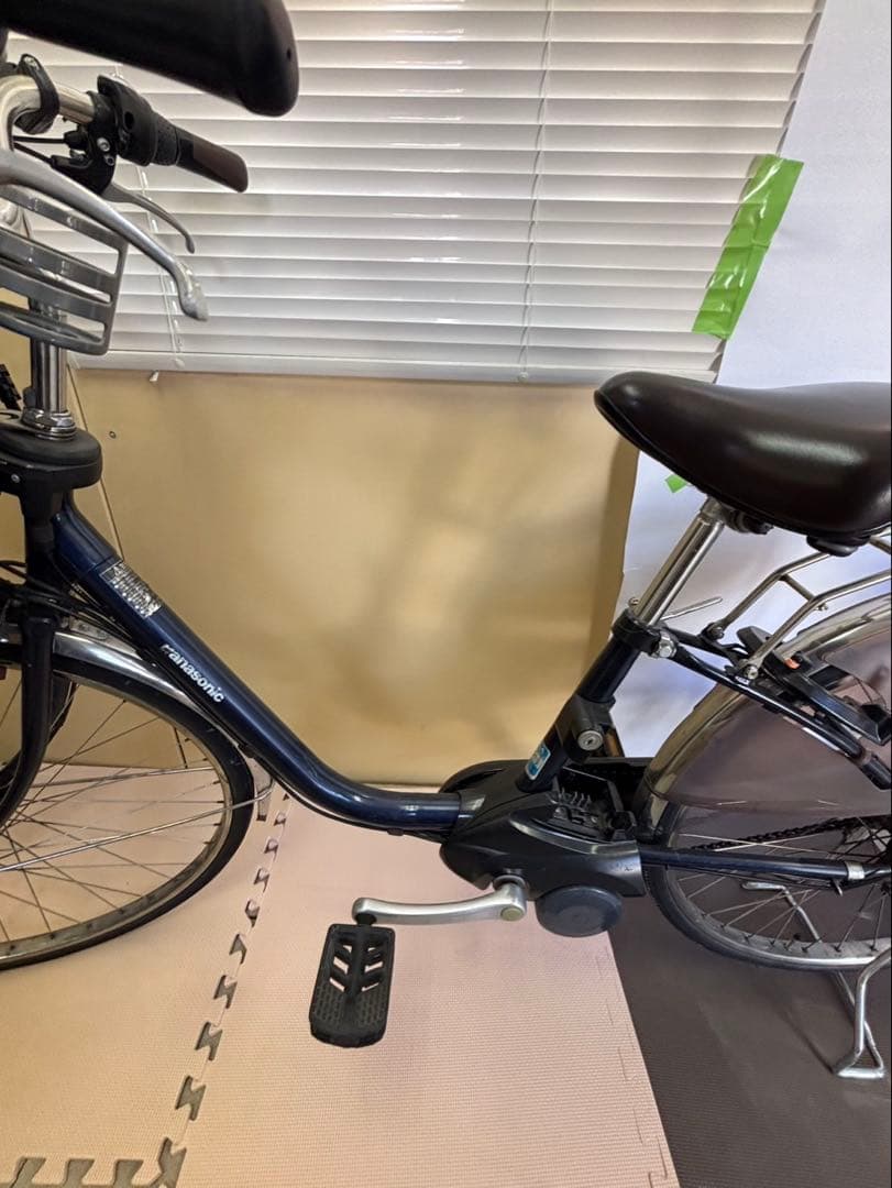 ◆【送料無料】Panasonic電動アシスト自転車 ネイビー 前カゴ付き