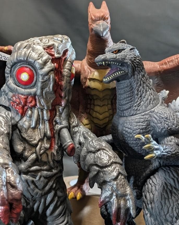 ＦＷゴジラ＆ヘドラ＆ラドン（バンダイ）タグ付ムービーモンスターシリーズ３体セット