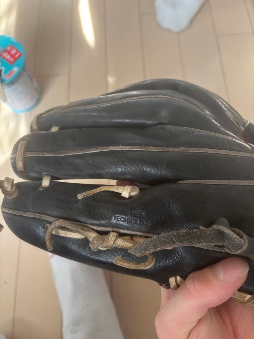 ザナックス　xanax 黒 レザー 野球グローブ 内野用