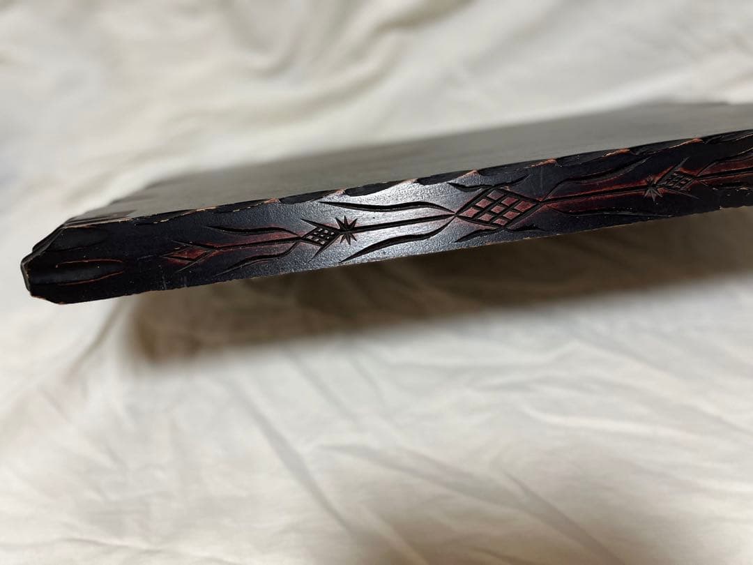 北海道　木彫りの熊　台座付　彫刻 木工品　昭和レトロ　HOKKAIDO BEAR