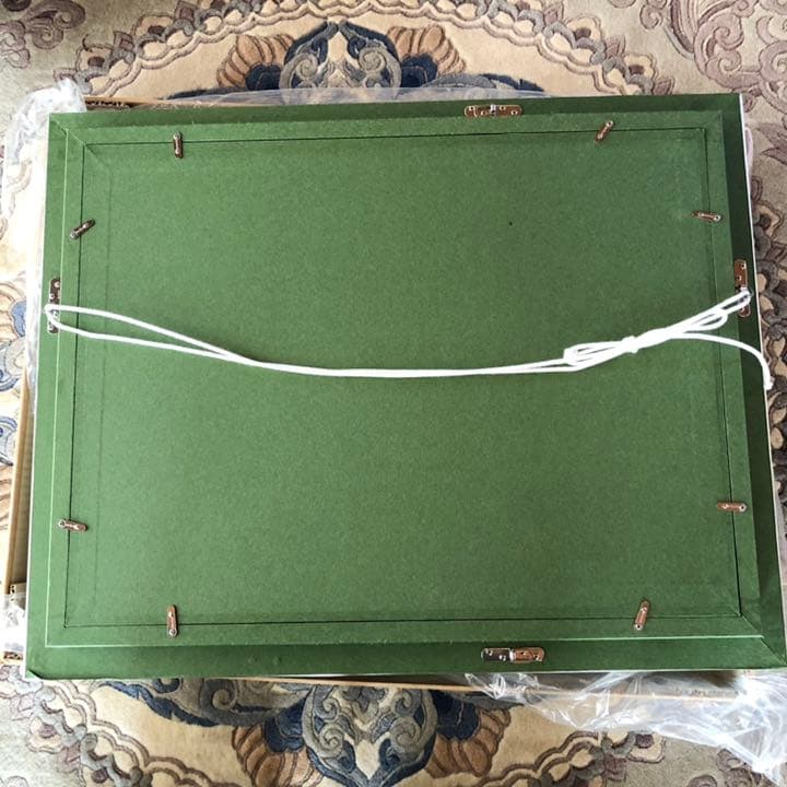 油絵　絵画　鈴木通『岸壁の漁船』