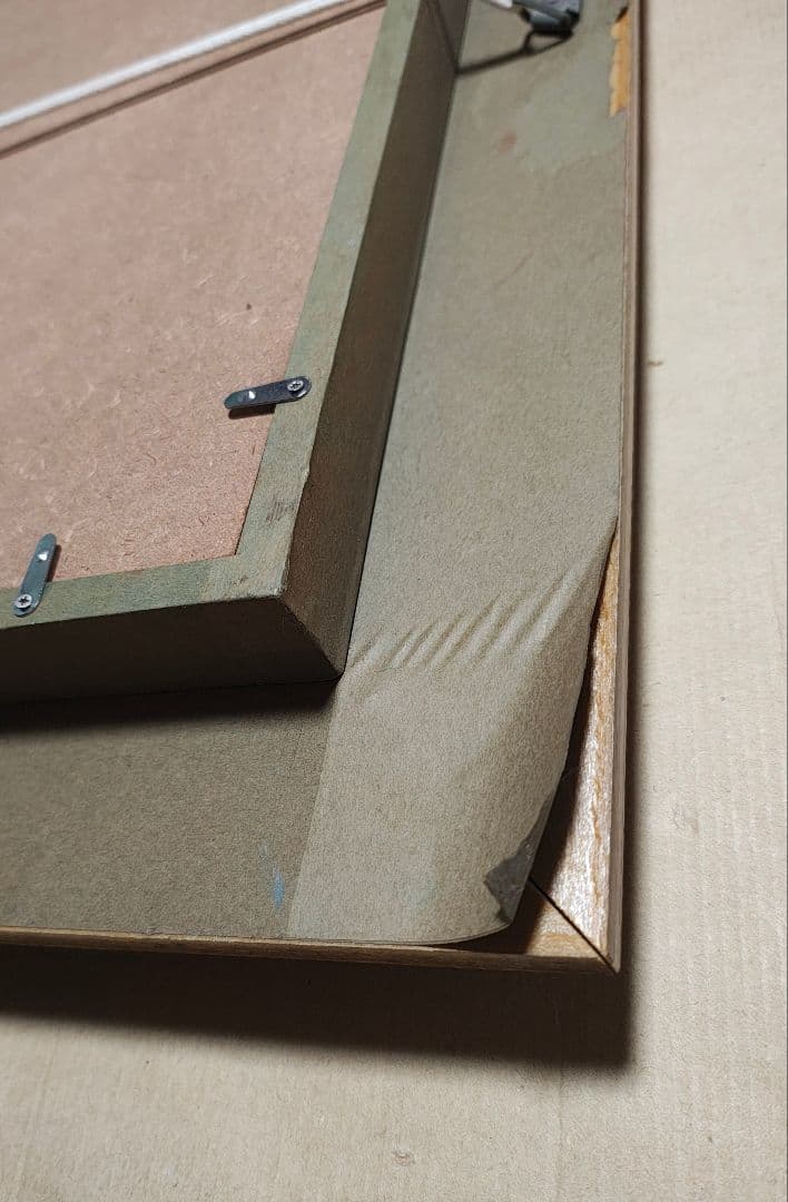 旅館装飾 F30号 大型 額縁 油絵 温泉街 昭和レトロ 店舗什器 アンティーク