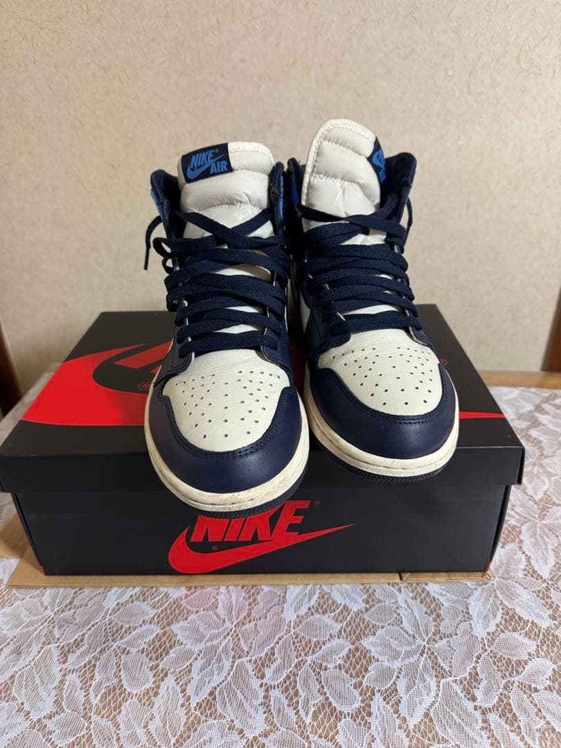 ナイキ エアジョーダン1 レトロ ハイOGオブシディアン ユニバーシティ ブルー