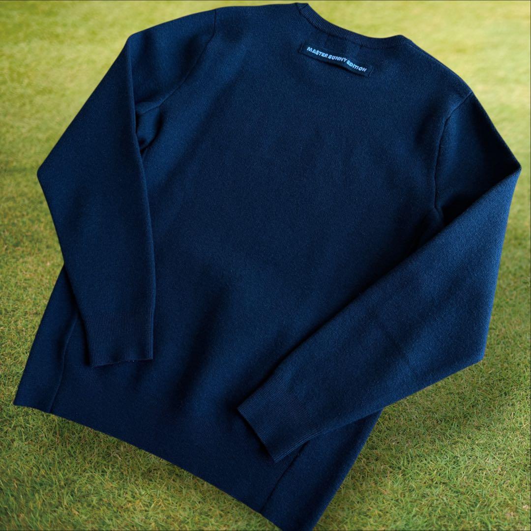 マスターバニー　 3D ニット　セーター　ダークグレー　M〜L相当　ウール混　4