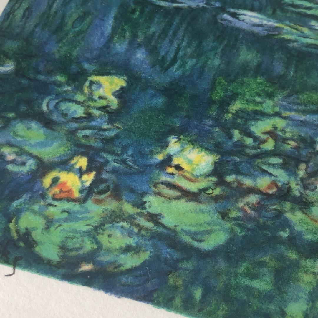 クロード・モネ　睡蓮　リトグラフ　版画【新品】500部限定　ジクレー　額装　額入