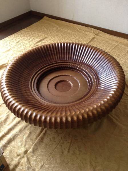 格安スタート・工芸品・特大・彫刻【木・飾り皿】直径90cm