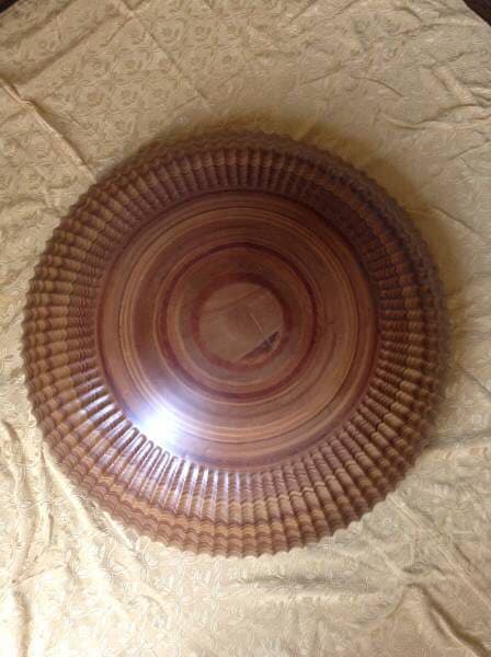 格安スタート・工芸品・特大・彫刻【木・飾り皿】直径90cm