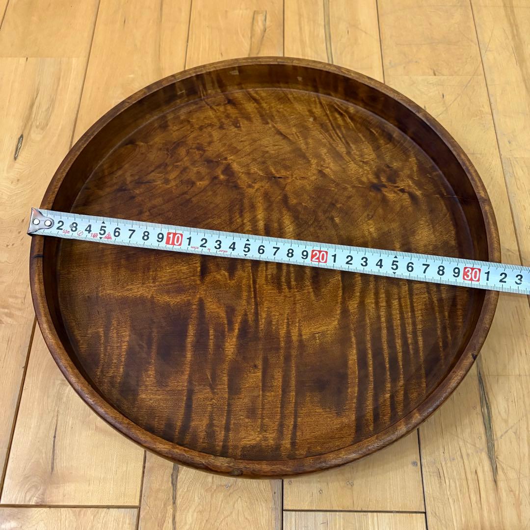 ☆アンティーク☆古道具　丸盆　茶びつ　茶櫃　くり抜き　伝統工芸　虎目　トラ目