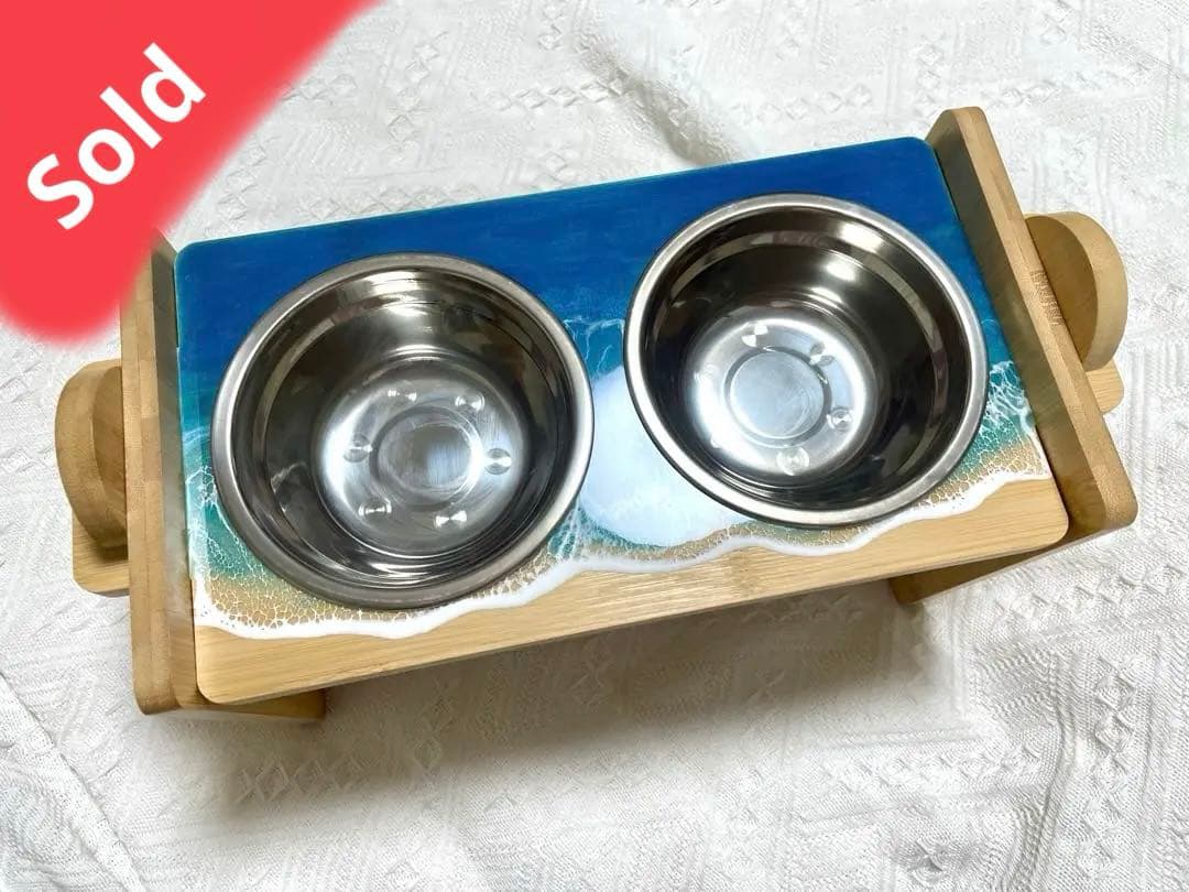 ペットフードスタンド　レジンアート