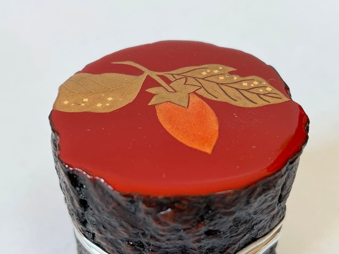 塗師　中村宗悦　玄々斎好写　筆柿香合　共箱　柿香合　茶道具