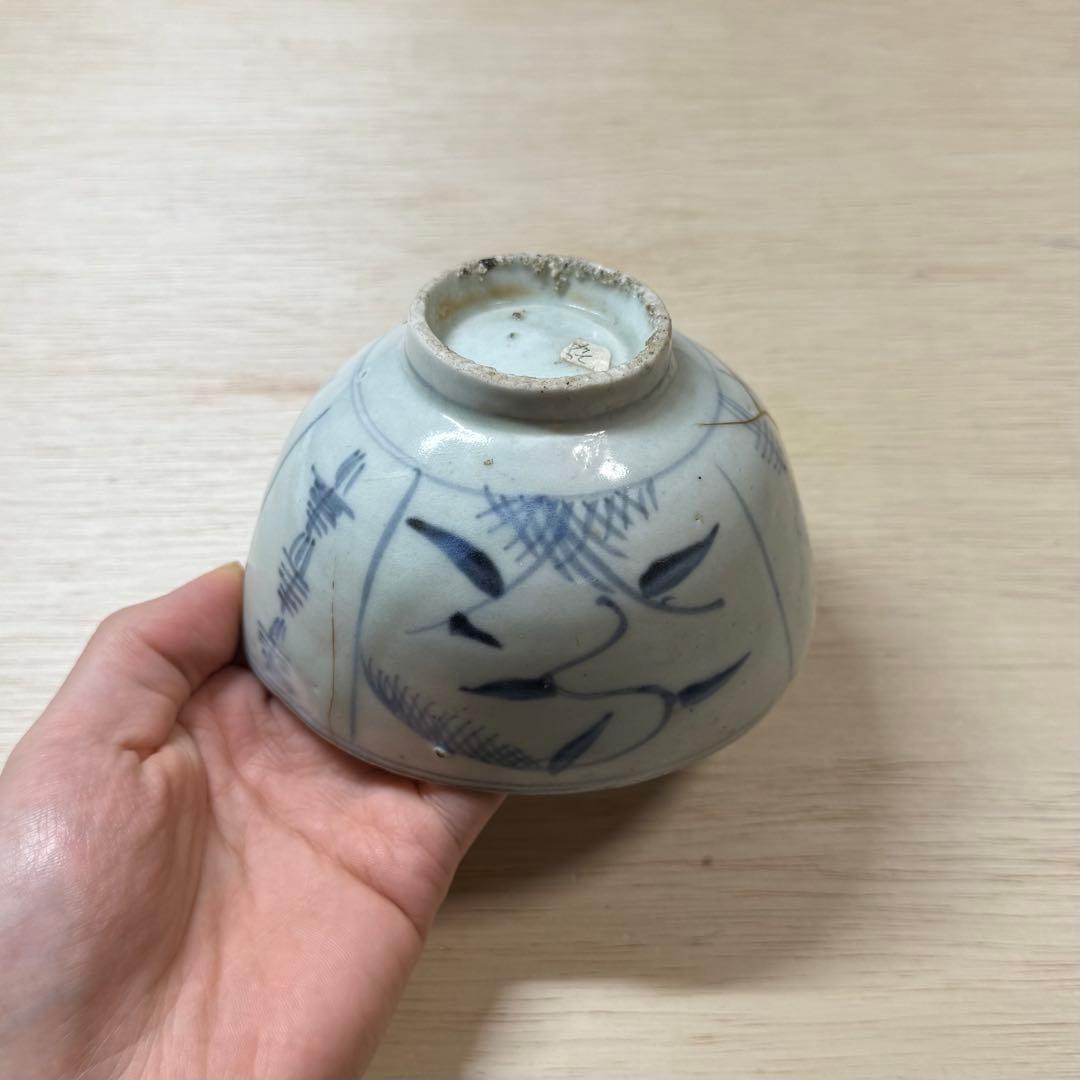 初期伊万里 染付 茶碗 江戸時代 金継ぎ 古唐津 古伊万里 古美術 骨董 陶片