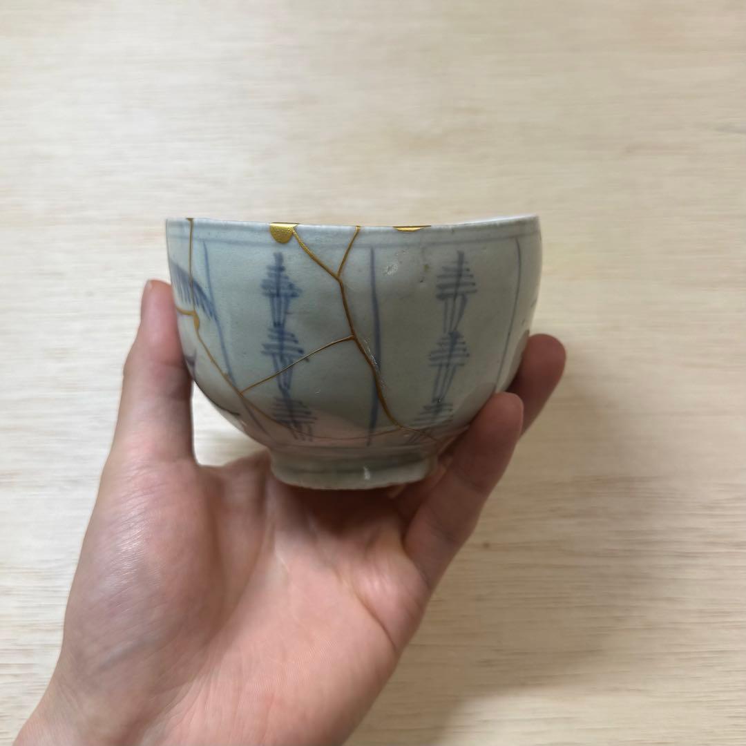 初期伊万里 染付 茶碗 江戸時代 金継ぎ 古唐津 古伊万里 古美術 骨董 陶片