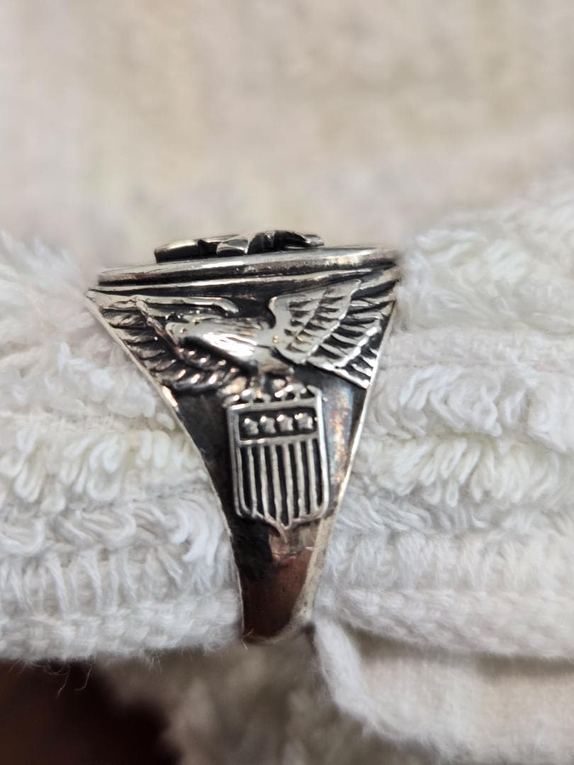 米陸軍　1940～1950年代？　スターリングシルバー　指輪