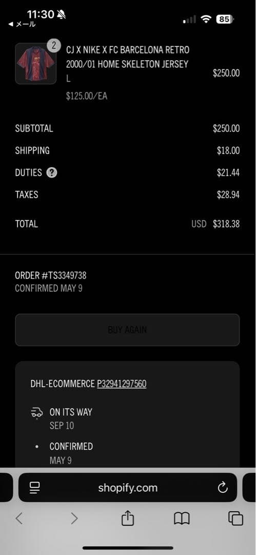 トラヴィススコット FC バルセロナ Skeleton Jersey