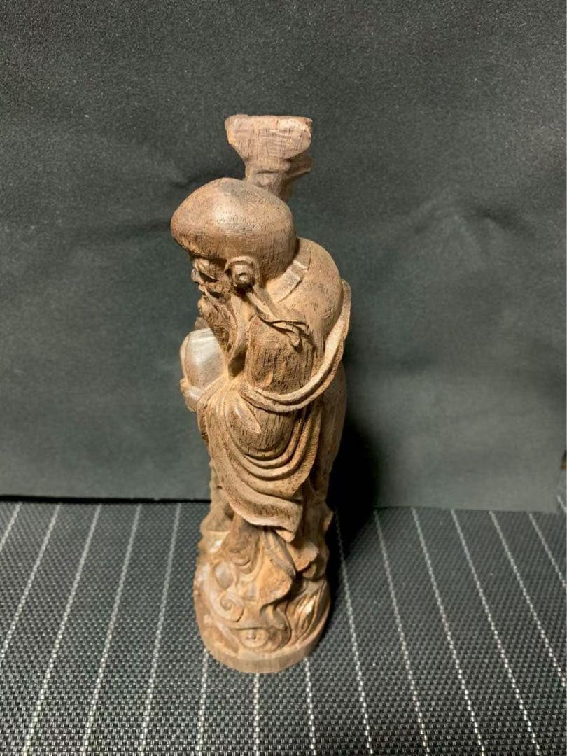 沈香木製老人像 彫刻 約20cm