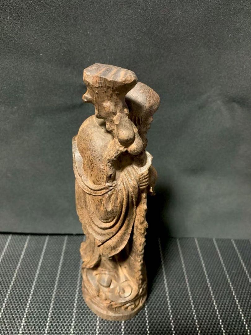 沈香木製老人像 彫刻 約20cm