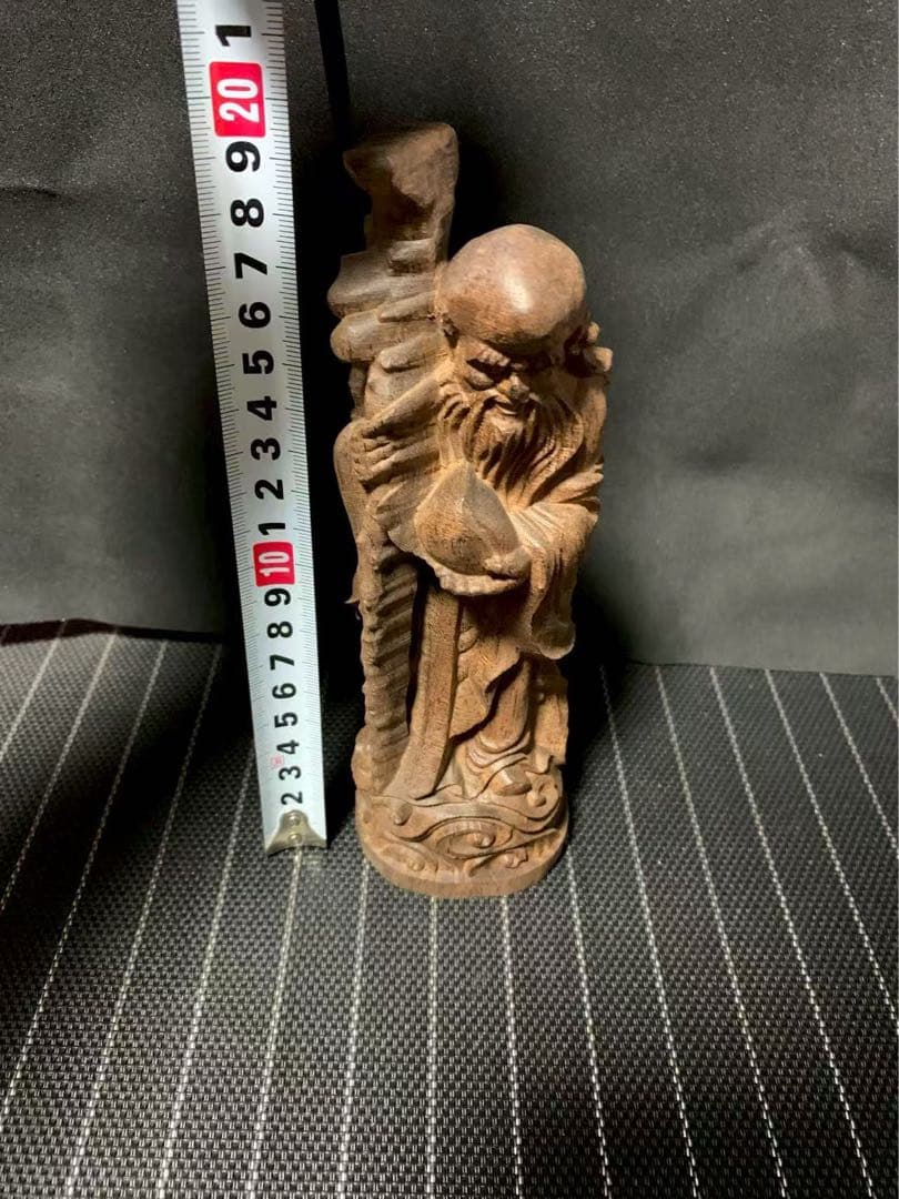 沈香木製老人像 彫刻 約20cm