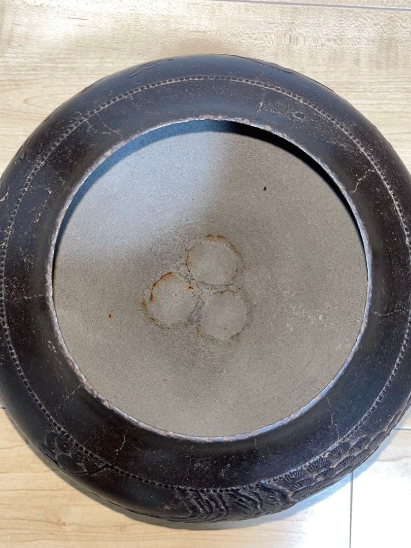 茶釜 炉釜 繰口釜 肩霰浪千鳥松地紋 遠山 天猫 大西清右衛門 浄心