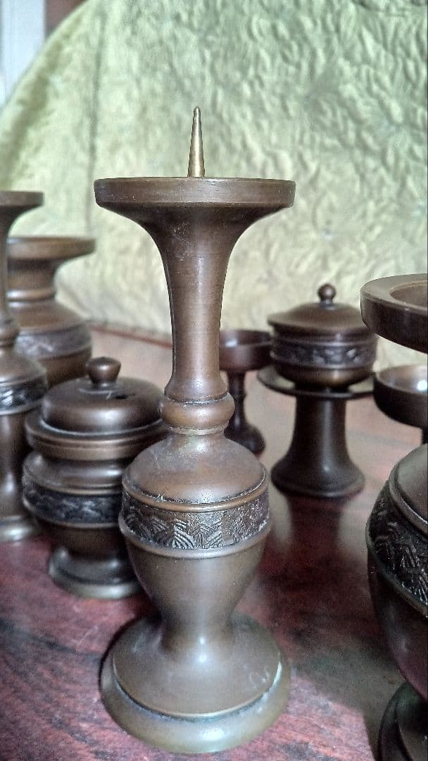 ブロンズ製骨董仏具12点セット