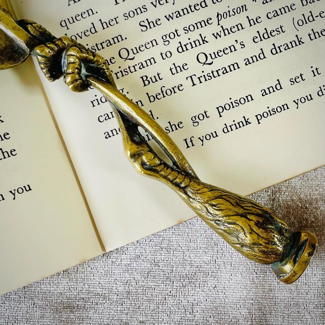 【アンティーク】真鍮製ペーパーナイフ　シーリングスタンプ付き