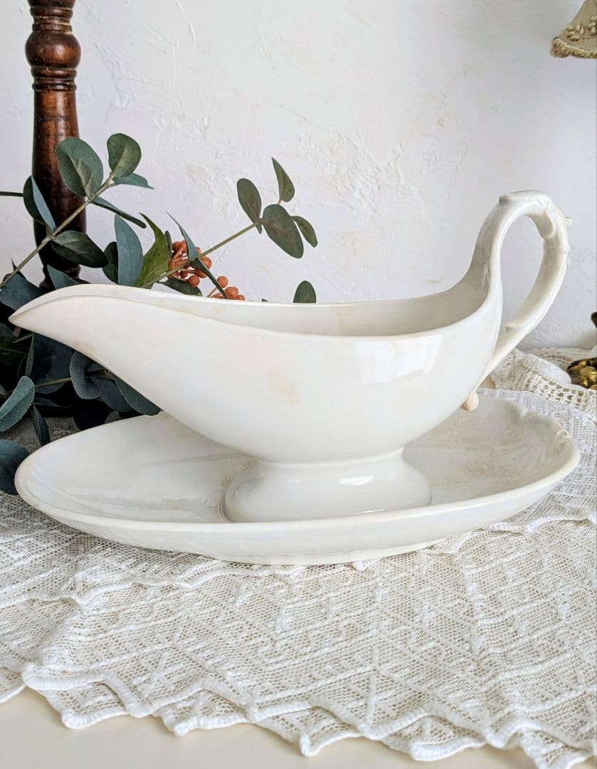 サルクミンヌ窯 白いソーシエール フランス アンティーク