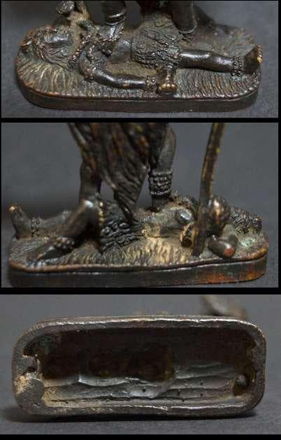 チベット 銅製金工細工『戦いの女神カーリー』 懐中仏 お守り仏 根付緒締玉提げ物