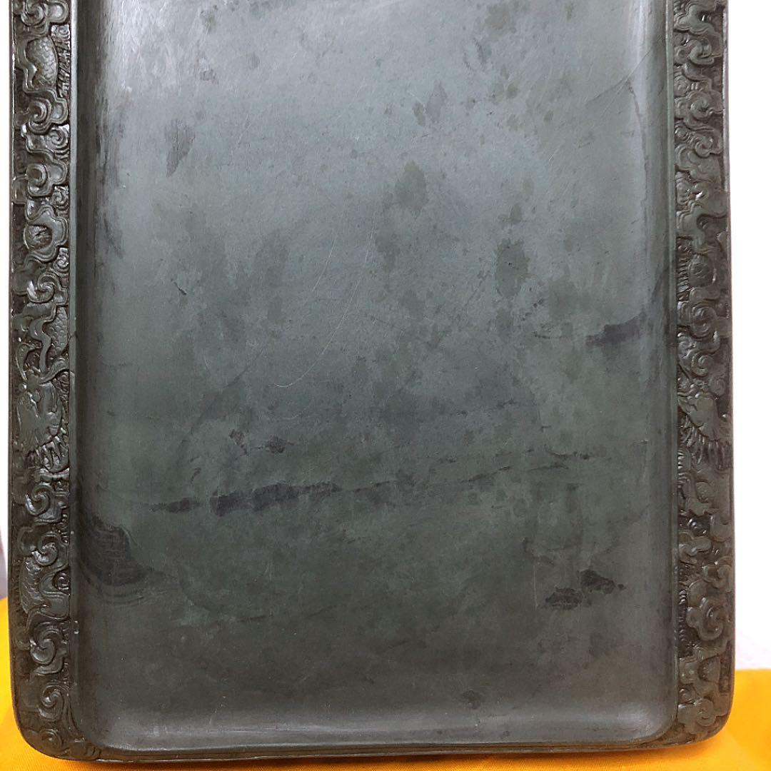 【古硯】緑端渓硯 乾隆五十三年(1788) 仲春月 小山一桂 刻名