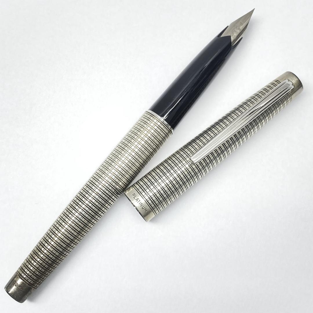 18K-WG 銀製 PLATINUM プラチナ万年筆 スターリングシルバー