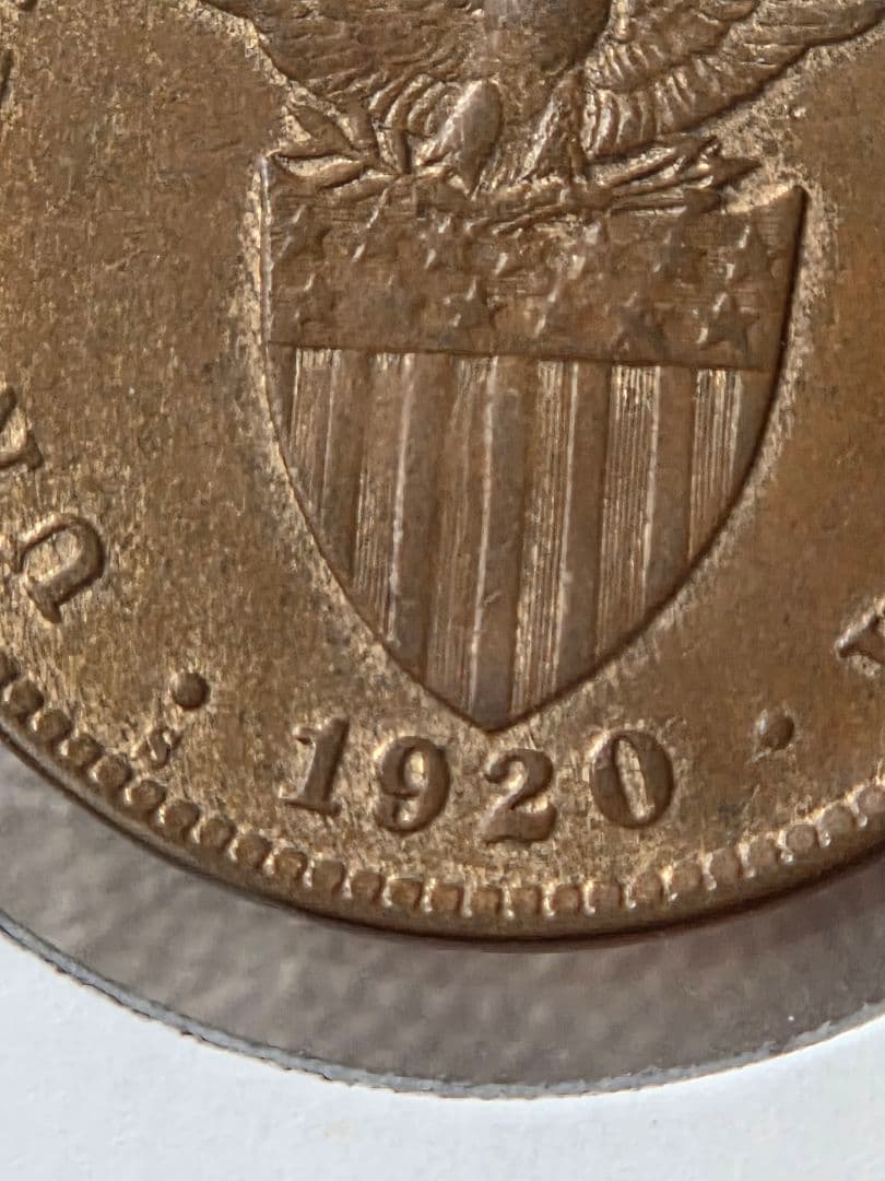 (稀少) フィリピン共和国(アメリカ統治下) 1 センタボ青銅貨　1920 S