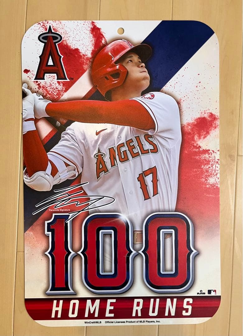 大谷翔平 100号ホームラン記念プレート ロサンゼルス・エンゼルス公式 新品