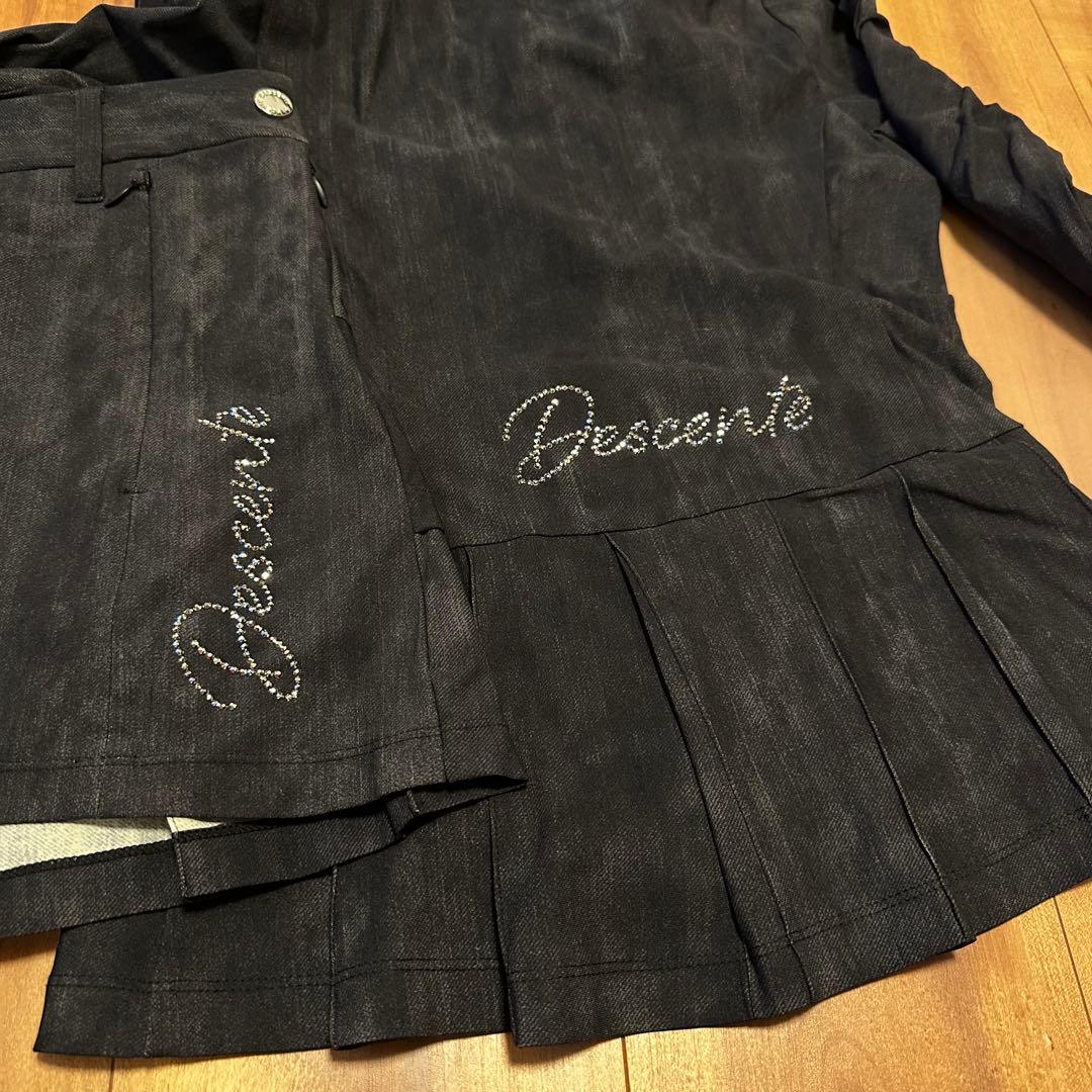 デサントリュクス　プリーツ　ジャケット　スカート　セットアップ　スワロフスキー