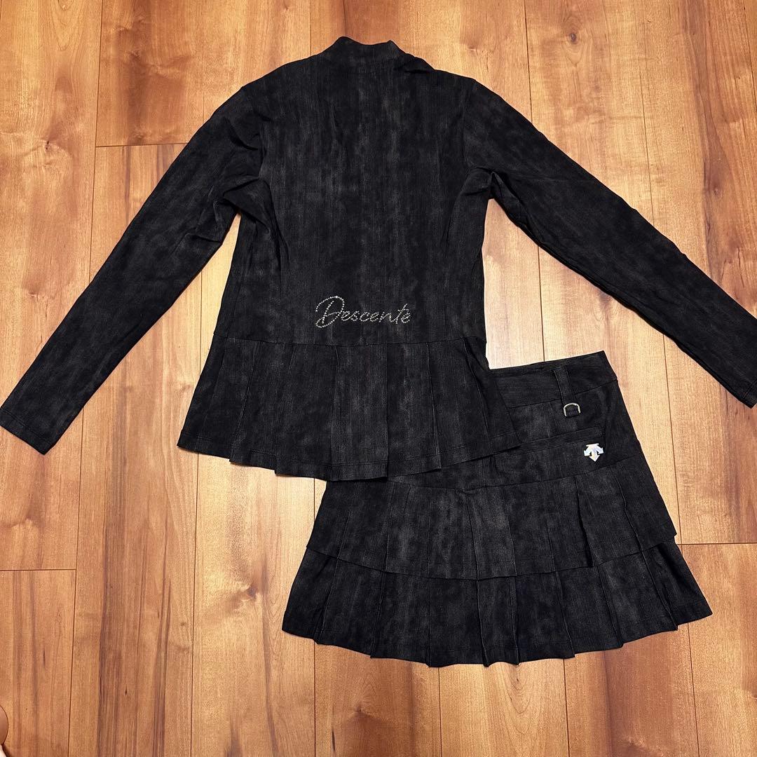 デサントリュクス　プリーツ　ジャケット　スカート　セットアップ　スワロフスキー