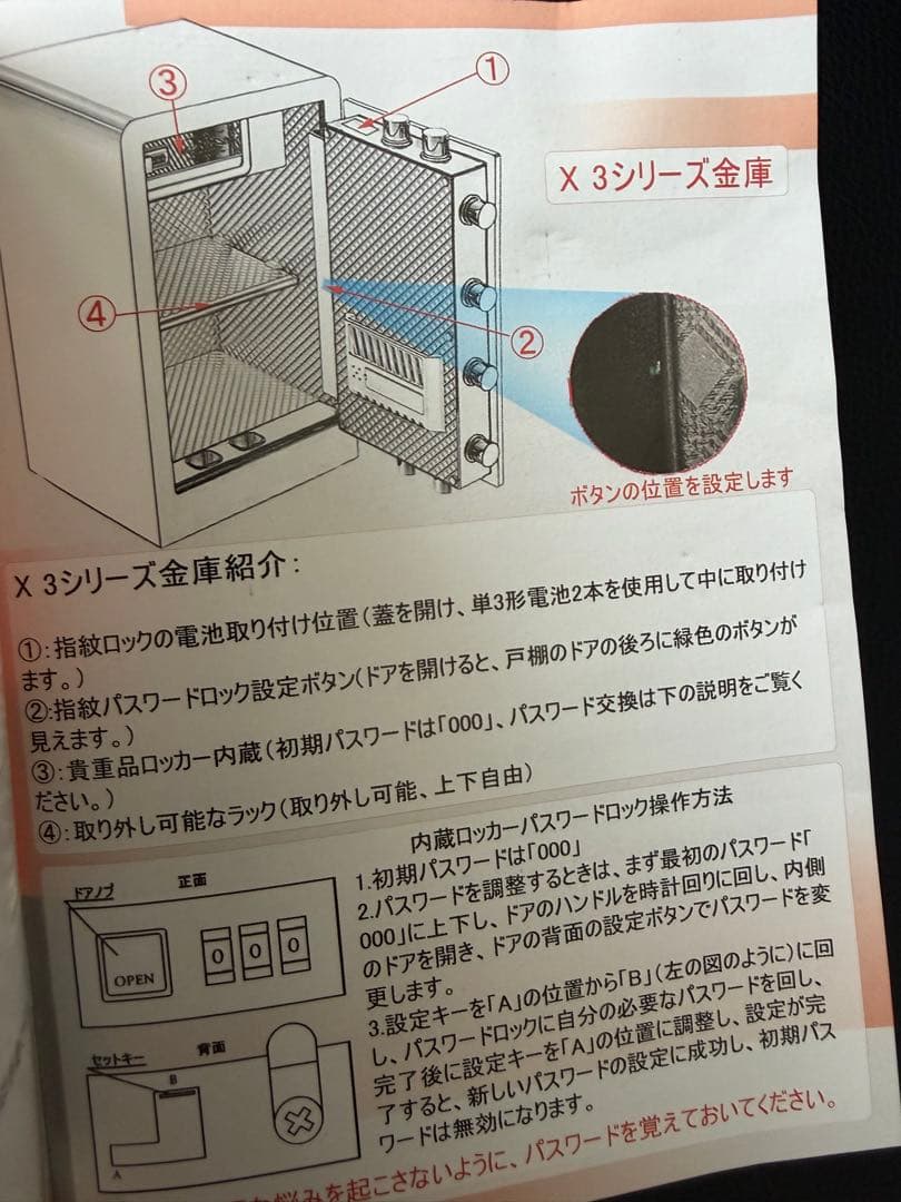 YIY Rock-Solid 金庫 防犯金庫 指紋金庫 生物測定の安全なタッチ