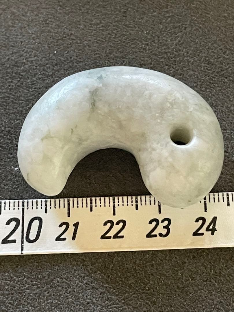 高品質　古墳期　糸魚川翡翠勾玉　結晶質　出土品　大型