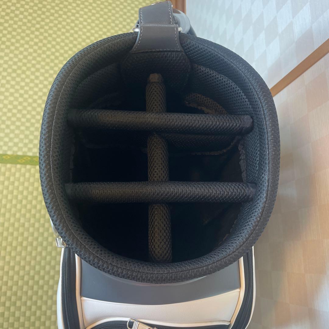 GRAND PGM キャディバッグ ホワイト/グレー : フード付き