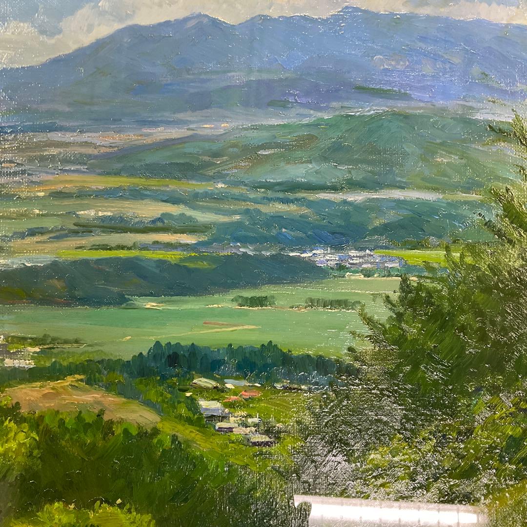 佐間田敏夫　「沖縄多野岳中腹より」　F8号　一枚の絵　古径額