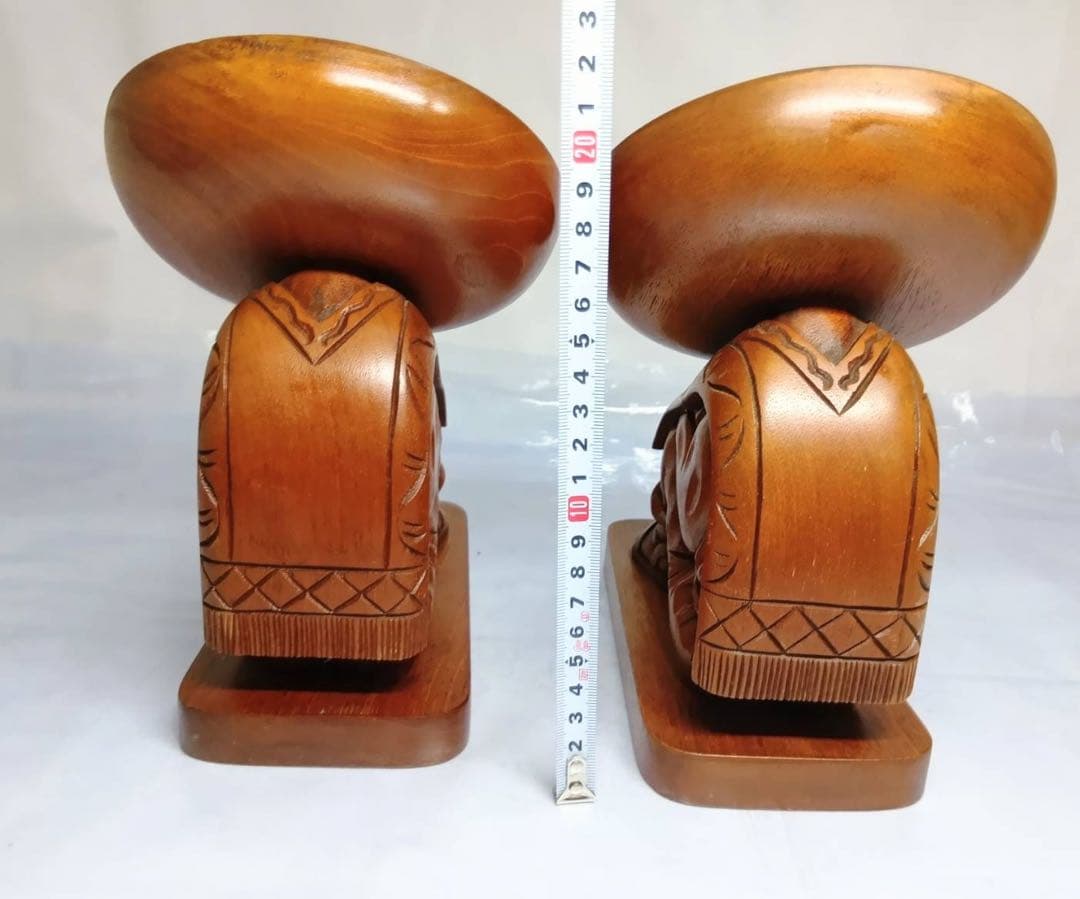 天然木　木彫　彫刻　ブックエンド　ビンテージ　メキシコ　置物　インテリア　骨董