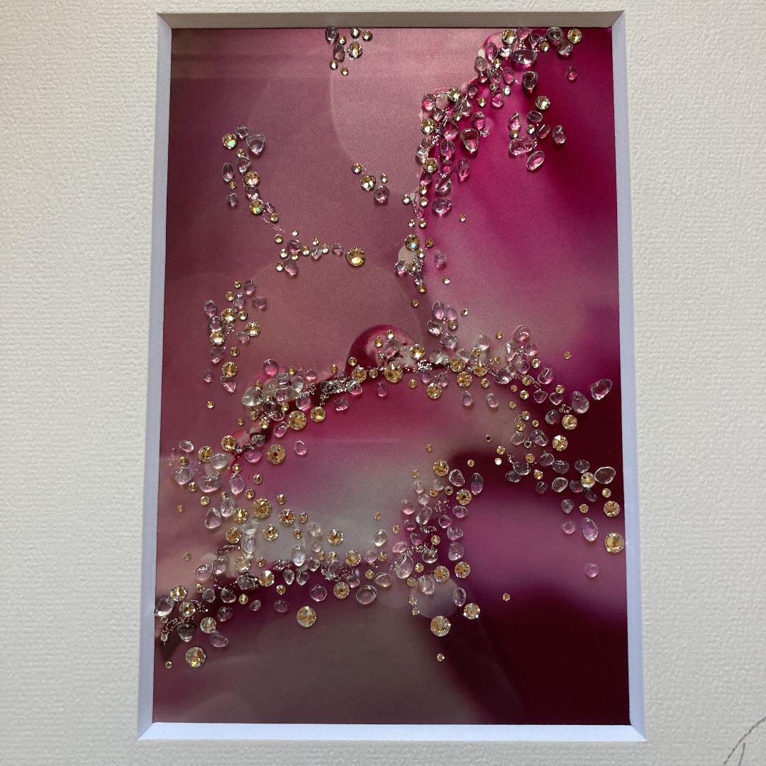 作者不明 写真 アート フラワー ピンク 額付