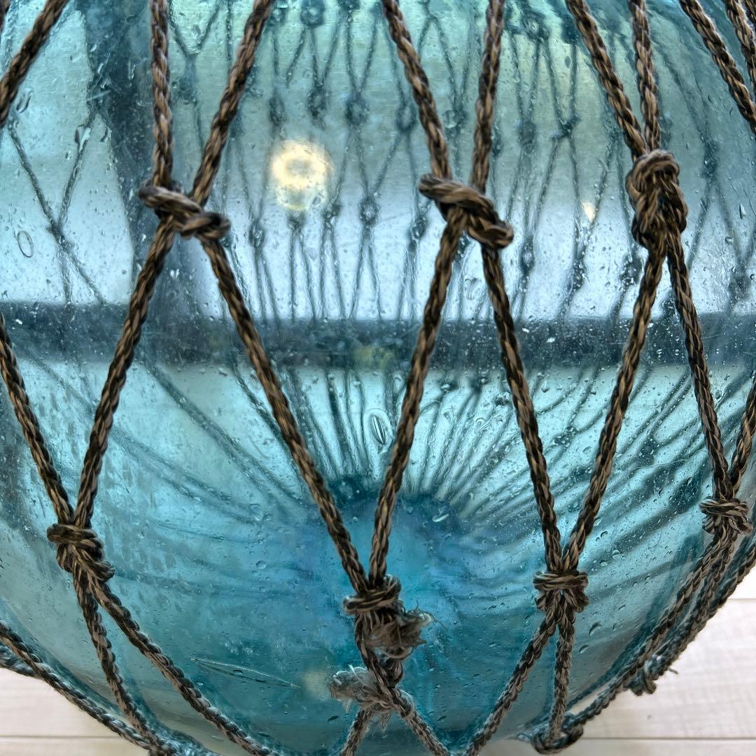 48センチ特大美　ガラス玉　浮き玉　吊り下げ　自立で立つ　置物　インテリア　漁具